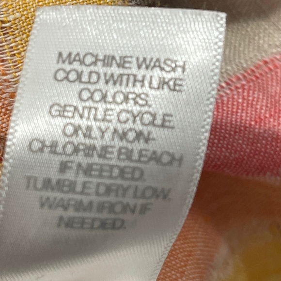 J Jill Love 100% Linen Coral Lotus Sleeveless Multi Striped Maxi Dress Medium - Picture 7 of 8